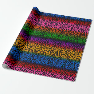 Farbenfrohes Leoparden-Tierdruck-Design Geschenkpapier