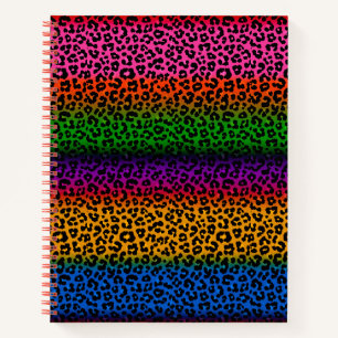 Farbenfrohes Leoparden-Tierdruck-Design Notizbuch