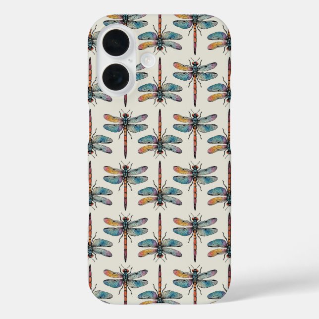 Farbenfrohes Libellenmuster Case-Mate iPhone Hülle (Rückseite)
