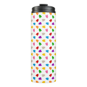 Farbenfrohes Liebesherzen Muster Design Weiß Thermosbecher