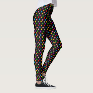 Farbenfrohes Liebesherzen Musterdesign Schwarz Leggings