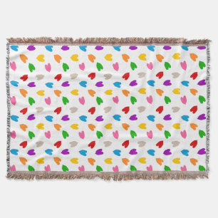 Farbenfrohes Liebesherzen Musterdesign Weiß Decke
