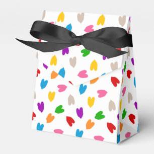 Farbenfrohes Liebesherzen Musterdesign Weiß Geschenkschachtel