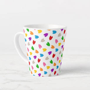 Farbenfrohes Liebesherzen Musterdesign Weiß  Milchtasse
