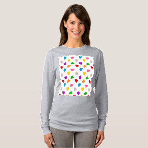 Farbenfrohes Liebesherzen Musterdesign Weiß T-Shirt