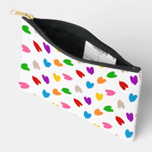 Farbenfrohes Liebesherzen Musterdesign Weiß Zubehörtasche