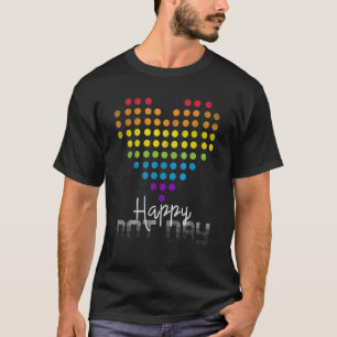Farbenfrohes Liebesherzmuster International Happy T-Shirt