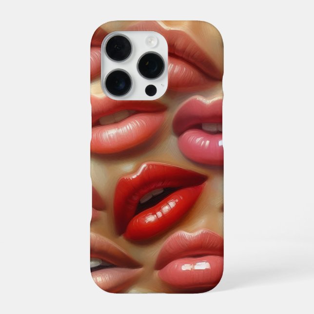 Farbenfrohes Lippenmuster iPhone-Hülle iPhone Hülle (Rückseite)