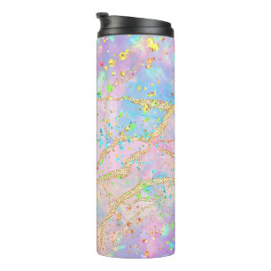 farbenfrohes Mädchen-Tintenmarmor-Design Thermosbecher