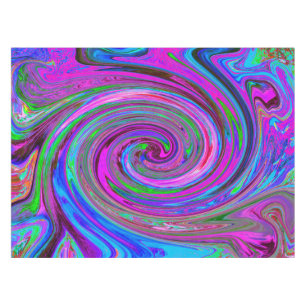 Farbenfrohes Magenta-Swirbel-Retro-Abstract-Design Tischdecke
