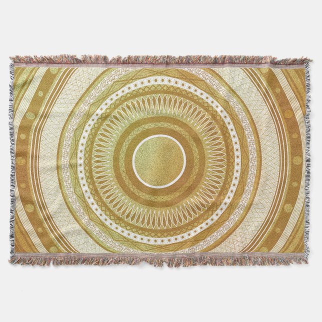 Farbenfrohes Mandala auf blauem Hintergrund Decke (Vorderseite)