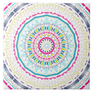 farbenfrohes Mandala Fliese