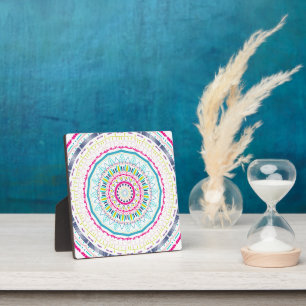 farbenfrohes Mandala Fotoplatte