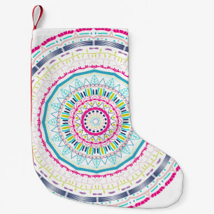 farbenfrohes Mandala Kleiner Weihnachtsstrumpf