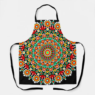 Farbenfrohes Mandala-Muster Boho-Punkt Schürze