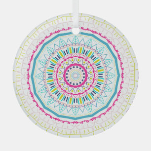 farbenfrohes Mandala Ornament Aus Glas