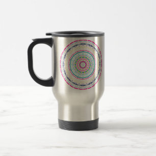 farbenfrohes Mandala Reisebecher