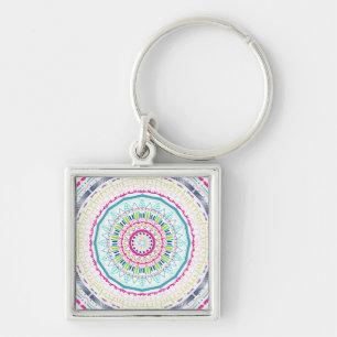 farbenfrohes Mandala Schlüsselanhänger