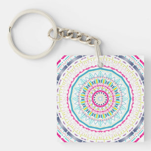 farbenfrohes Mandala Schlüsselanhänger
