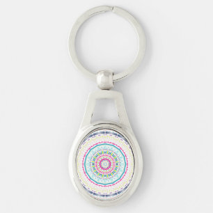 farbenfrohes Mandala Schlüsselanhänger