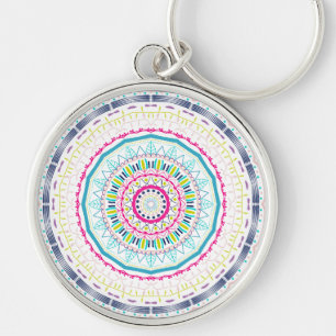 farbenfrohes Mandala Schlüsselanhänger