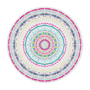 farbenfrohes Mandala Schneidebrett