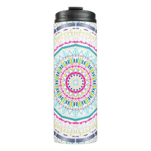 farbenfrohes Mandala Thermosbecher