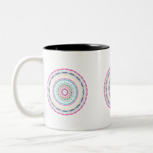 farbenfrohes Mandala Zweifarbige Tasse