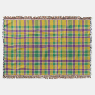 Farbenfrohes Mardi Gras Gingham-Muster Decke