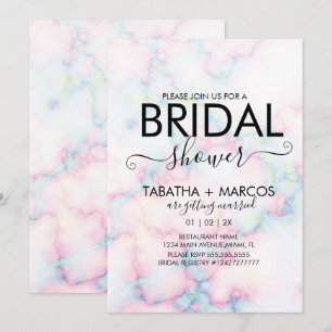 Farbenfrohes Marmormuster-Script BRIDAL Shower Einladung