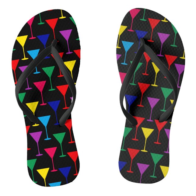 Farbenfrohes Martini-Cocktail-Muster Flip Flops (Fußbett)
