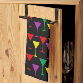 Farbenfrohes Martini-Cocktail-Muster Geschirrtuch