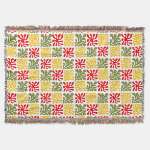 Farbenfrohes, Matisse-inspiriertes abstraktes Flor Decke