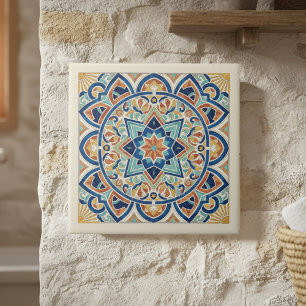 Farbenfrohes mediterranes Muster Pat#1 ID1195 Fliese