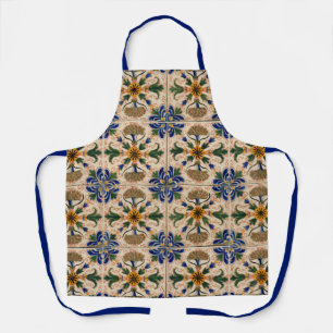 Farbenfrohes mediterranes vintage Blumenmuster Schürze