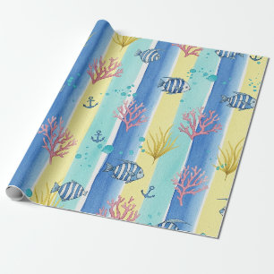 Farbenfrohes Meeresleben-Küstenmuster (10) Geschenkpapier