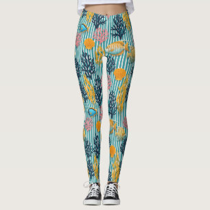Farbenfrohes Meeresleben-Küstenmuster (12) Leggings