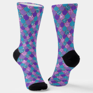 Farbenfrohes Meerjungfrau-Schuppenmuster Socken