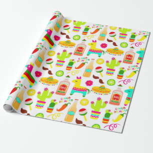 Farbenfrohes mexikanisches Fiesta-Geschenkpapier Geschenkpapier