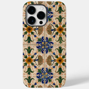 Farbenfrohes Mittelmeer-Retrob-Blumenmuster Case-Mate iPhone 14 Pro Max Hülle