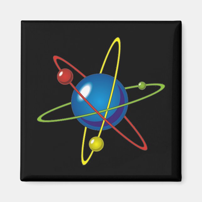 Farbenfrohes Modell des Atoms Magnet (Vorne)