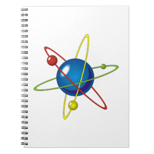 Farbenfrohes Modell des Atoms Notizblock