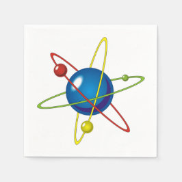 Farbenfrohes Modell des Atoms Serviette