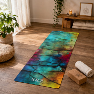 Farbenfrohes modernes abgenutztes abstraktes Monog Yogamatte