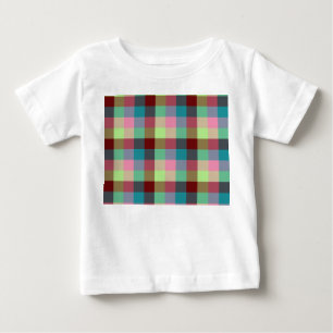 Farbenfrohes modernes geometrisches kariertes naht baby t-shirt