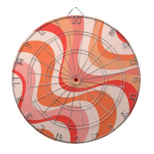 Farbenfrohes modernes Retro-Wellendesign Dartscheibe
