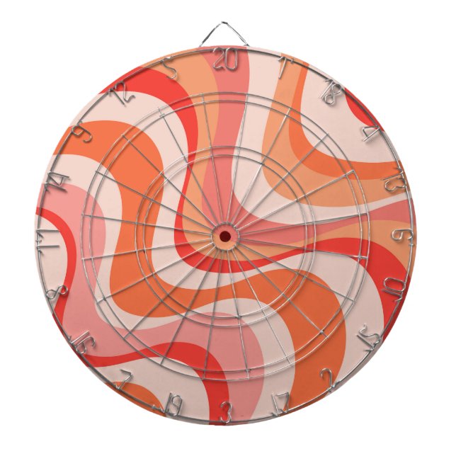 Farbenfrohes modernes Retro-Wellendesign Dartscheibe (vorne)