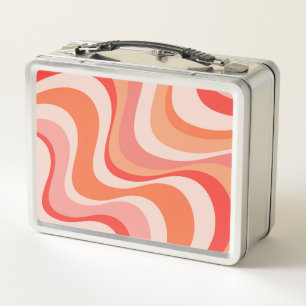 Farbenfrohes modernes Retro-Wellendesign Metall Brotdose