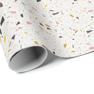 Farbenfrohes modernes Terrazzo-Texturmuster Geschenkpapier