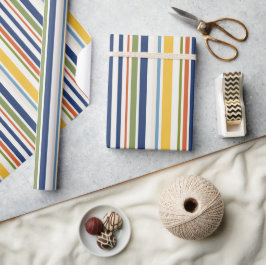 Farbenfrohes modernes vertikales Streifenmuster Geschenkpapier